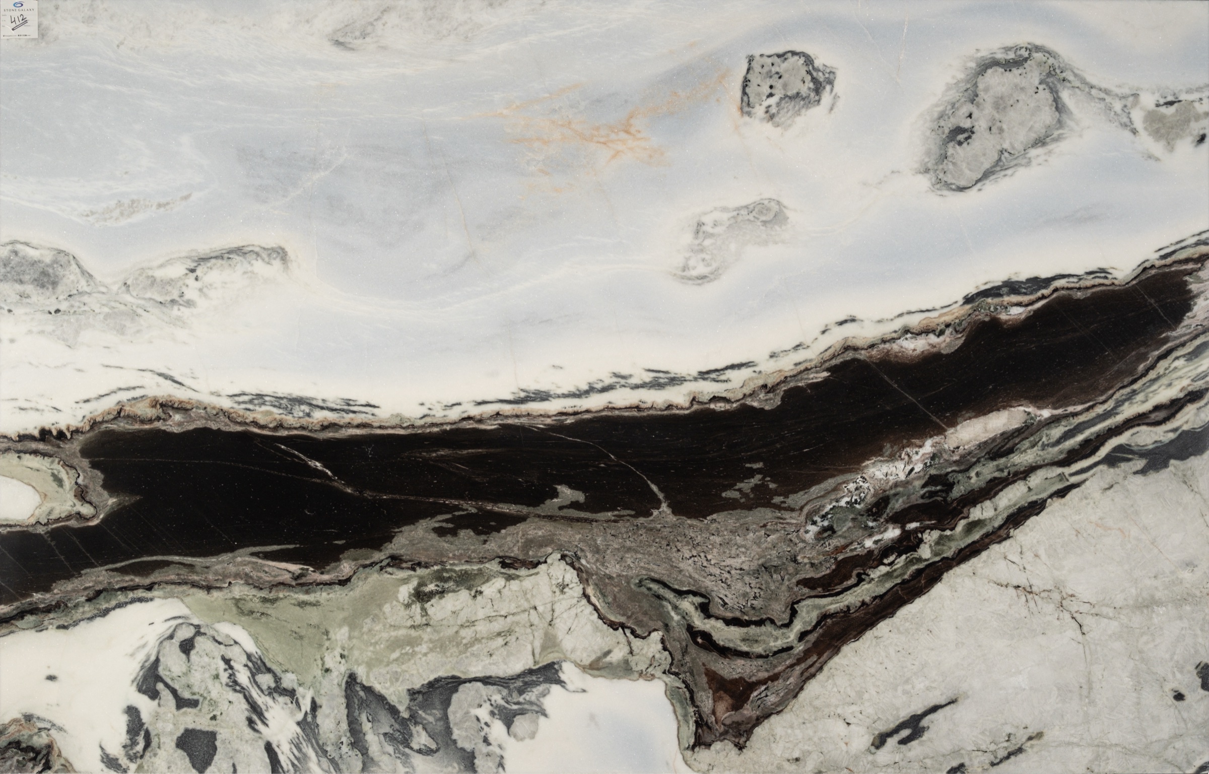 Dramatic marble veins close-up